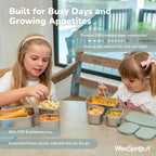 WeeSprout Stainless Steel Lunch Box Set - 750mL & 230mL Food Storage Nested Bento Boxes with Food Grade Silicone Lid - Leak Proof - Freezer Safe (Matte Green)