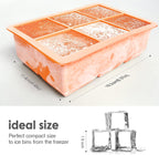 Silicone Ice Cube Trays 3 Pack - Large Size Silicone Ice Cube Molds with Leak Proof Removable Lid Square Ice Cube Tray And BPA Free for Cocktail,Whiskey, Stackable Flexible Ice