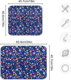Cute Floral Flowers Dish Drying Mat for Kitchen Counter Absorbent Microfiber Drying Pad, Medium 16x18 in, Reversible Drainer Mats