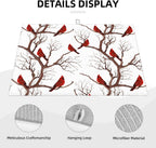 Winter Cardinal Birds Microfiber Dish Drying Mat for Kitchen Counter 18"x24" Christmas Dishes Drying Pad Dish Drainer Rack Mats Absorbent Washable Reusable Christmas Kitchen Home Holiday Decor