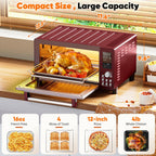 Nuwave Bravo Pro Smart Air Fryer Toaster Oven Combo, 12-in-1 Functions with Quicker & Even Crisp Technology, 1800W, 50-450°F, PFAS-Free, 21QT, Cinnamon