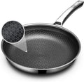 Non Stick Frying Pans 12 inch, Hybrid Frying Pans Nonstick,non stick Stainless Steel Skillets, Dishwasher and Oven-Safe Chef Pan, Induction Compatible Cooking Pan, PFOA Free Cookware