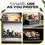 Vinvoli Coffee Station Organizer – Premium 2025 All-in-One Coffee Bar & Tea Organizer for Bar Accessories, Tea Storage, and Decor