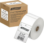 3" x 2" Thermal Labels | 6 Rolls | 7440 Labels | fits Zebra, Munbyn, Rollo, Godex, Arkscan, iDPRT, Offnova Thermal Label Printers and More | Blank White Adhesive Stickers by Ecotherm