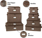 Covermates Keepsakes Dish Storage Box - Stackable, Reinforced Handles, China Storage, Brown Heather