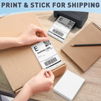 JTIEO 4" x 6" Thermal Labels, 5000 Fanfold Direct Thermal Shipping Labels, Perforated White, Commercial Grade with Permanent Adhesive,Compatible with Most Thermal Printers.