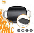 Outset Cast Iron Grill Pan With Ridges 8.5” x 14.25” x 1.5”