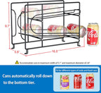 SUFAUY Soda Can Organizer Rack, Stackable Beverage Can Dispenser Holder for Pantry, Set of 2, Black