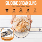Complete Sourdough Starter Kit and Sourdough Bread Baking Supplies - Includes 9" Banneton Proofing Basket, 34oz Sourdough Starter Jar, Silicone Bread Sling, Scrapers, Bread Lame and Measuring Spoons