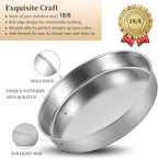 Inqibee Round Cake Pan Set of 2,18/8 Stainless Steel Round Cake Baking Pans,8-9.5 Inch,Physics Anti-Stick and Scratch,Non-Toxic and Easy to Clean