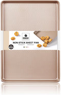 Quarter Sheet Baking Pan Nonstick - HONGBAKE Commercial Cookie Sheet for Baking with Diamond Texture Surface, 57% Thicker Carbon Steel 9 x 13 Baking pan