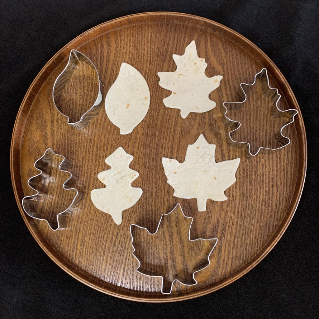Fall Leaf Cookie Cutters-4 Piece Set-Maple, Oak Leaf Shapes-Dishwasher Safe-Fall Holiday Themed Cookie Cutters