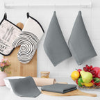 Homaxy 100% Cotton Waffle Weave Kitchen Dish Cloths, Ultra Soft Absorbent Quick Drying Dish Towels, 12 x 12 Inches, 6-Pack, Grey