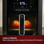 T-fal Infrared Air Fryer: 6 qt Digital Touch Screen, 7-in-1 Cooking Functions, 45-Seconds to reach 750°F on carbon fiber heater surface, No-Shake Technology, Crispy Finish, 1550W, Black