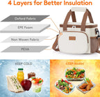 Lifewit Medium Lunch Bag Insulated Lunch Box Soft Cooler Cooling Tote for Adult Men Women, Beige 12-Can (9L)