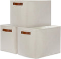 DULLEMELO Large Storage Baskets, Fabric Storage Bins for Organizing Clothes, Large Storage Bins with Handles for Shelves Closet Organizers, Fabric Storage Baskets for Toy Organizers(Beige)