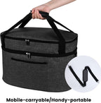 musbus 2 Layer Slow cooker bag for Crock-Pot 6-8 quart, Travel reunionc outdoor, Easy to transport Insulation water proof easy cleaning to carry, Family Gathering Potluck, Gift for Women - Black