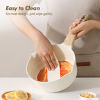 SENSARTE 1.5 & 2.5 Quart Ceramic Sauce Pan Sets with Lid, Cooking Pots Set, Nonstick Saucepan Set with Pour Spout, Small Kitchen Pot, Non toxic Saucepot, Induction Comptable, PFOA PTFE PFAS Free