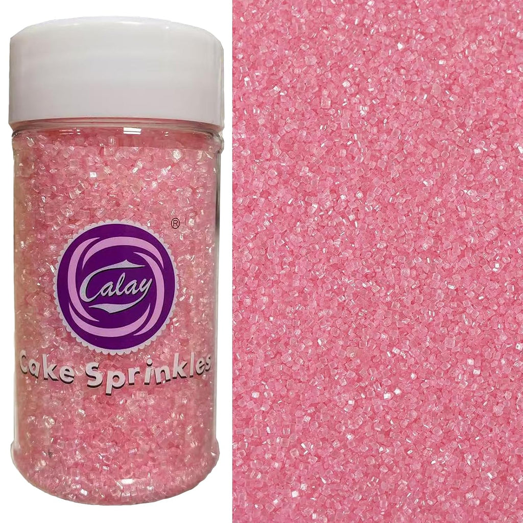 Sentovac Light Pink Sanding Sugar for Baking Edible Sparkling Sugar Sprinkles Coarse Sugar Crystals for Baking Topping Cake Cookie Cupcake Topper Ice Cream Decoration Supplies 3.2 OZ