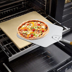 Pizza Stone for Oven and BBQ Grill, 13 inch Square Bread Baking Stone, Heavy Duty Large Ceramic Pizza Pan for Baking Pie Cookie and Cheese