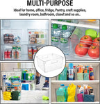 Clear Extra Large Plastic Storage Bins, Perfect for Pantry Organizers and Storage Containers Fridge Organizer Plastic Bins Kitchen Organizer Bin for Organizing Under Sink Refrigerator Organization