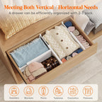 Lifewit 4 Pack Drawer Dividers Plastic 5" High, 13.5-22" Adjustable Drawer Organizers for Clothes, Expandable Dresser Separators in Bedroom/Bathroom/Kitchen/Fridge/Office Organization and Storage