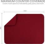 Bellemain XXL Dish Mat 24" x 17" ( LARGEST MAT ) Microfiber Dish Drying Mat , Super absorbent ( Red )