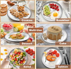 TeamFar 9 Inch Pizza Pan Set of 2, Stainless Steel Small Crispy Pizza Tray, Round Pizza Dish Plates for Toaster Oven Baking Cooking, Healthy & Heavy Duty, Easy Clean & Dishwasher Safe