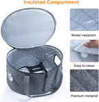BAGSPRITE Double-layer Slow Cooker Carrying Case Compatible with 6-8 Quart Crockpot Carrier for Hot Food and Hamlton Beach Slow Cooker Tote with Lid Fastener for Crock-pot Dust Cover Applicances