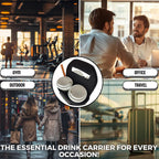 Insulated Reusable 4-Cup Drink Carrier with Adjustable dividers, Money Pocket, Straw Slot and Handle. Ideal for delivery, Takeout, Travel, and Outdoor use