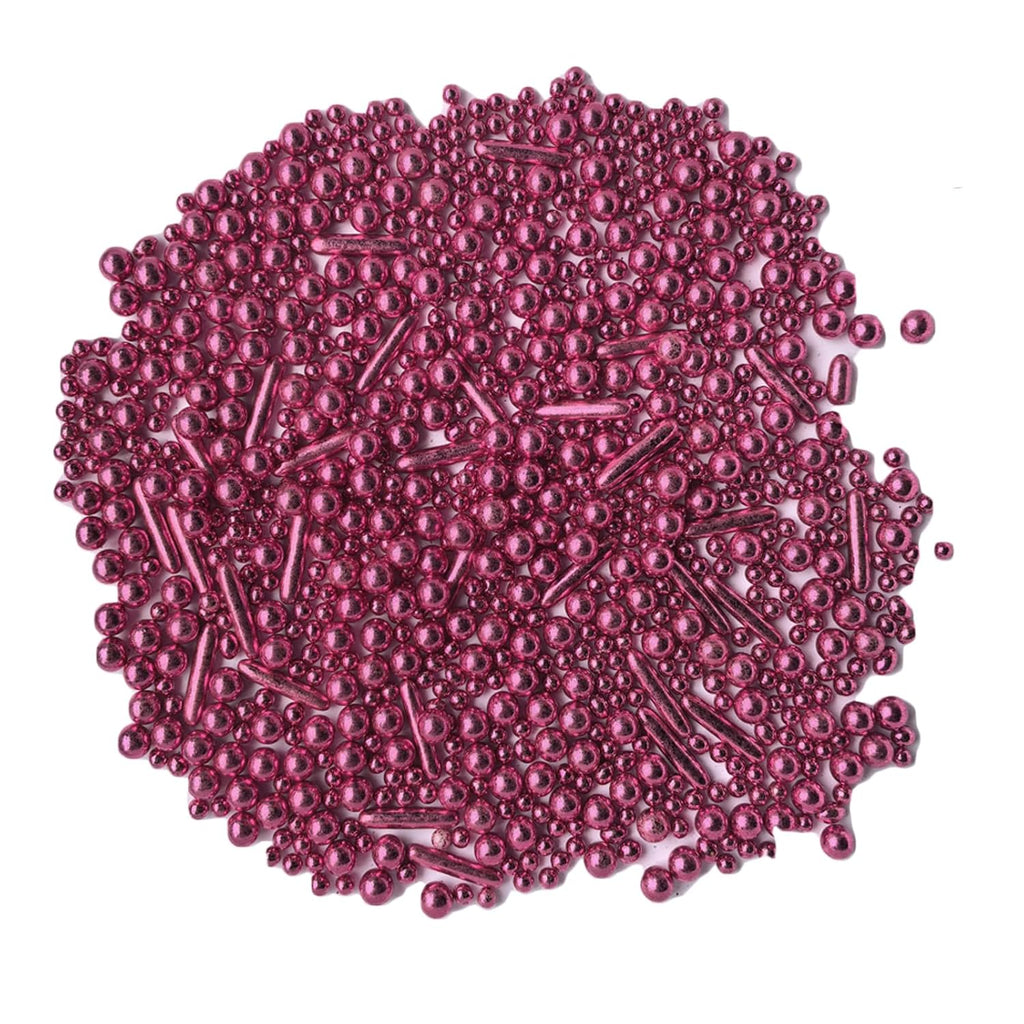 Sprinkles Pink Pearl Sugar Candy Mix Size Baking Cake Decorations Cupcake Toppers Celebrations Shaker Jar Wedding Shower Party (120g/4.2oz）