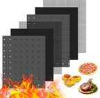 6Pcs Reusable Oven Liners for Toaster Oven, Non Stick Air Fryer Oven Liners Easy Clean Toaster Mat, Grill Baking Ma t Compatible with Cuisinart, Ninja, Kalorik Air Fryer Microwave(9 x 11 Inch)