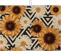 Vintage Sunflower Daisy Dish Drying Mat for Kitchen Counter Microfiber Absorbent Dish Kitchen Drying Mat Draining Reusable Washable for Dishes/Utensils/Counterto