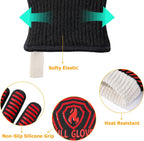 BBQ Gloves, BBQ Accessories 1472℉ Extreme Heat Resistant, Grilling Gloves Silicone Non-Slip Oven Mitts, Kitchen Gloves for BBQ, Grilling, Cooking, Baking-1 Pair 14inch