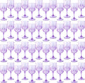 Plastic Wine Glasses，Plastic Goblets Vintage Style Cordial Drinking Glasses for Wedding Reception, Grand Event Party Supplies (48, Purple)