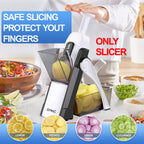 Safe Mandoline Slicer, Potato Clips Vegetable Food Cutter, Thickness Adjustable for Cucumber Onion Lemon with Vegetable Peeler (Only Slicer) Grey