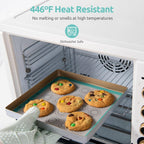 446ºF Heat Resistant Macaron Mat: U-Taste 11x11 Inch Non Stick Silicone Baking Mat, Reusable Cookies Pastry Sheet Liner with Edge Enhancement & Circle Measurement for Square Cake Pan (2 PCS, Aqua Sky)