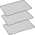 Harloon 3 Pieces Cooling Racks for Cooking and Baking Oven Safe Grid Wire Set Heavy Duty Carbon Steel Nonstick Baking Rack for Roasting Cooking Grilling Drying (16 x 9.8 Inch)