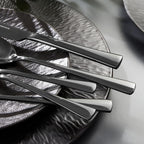 KINGSTONE Silverware Set for 8, 40-Piece Forged 18/10 Stainless Steel Flatware Set, Mirror Finish Cutlery Set Dishwasher Safe for Home, Restaurant, Wedding, Party,Black