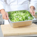 1/2 Hotel Pans Half Size 6-Pack 4 Inch Deep Silver Stainless Steel Steam Table Pan Tray for Food, Catering Pan for Cafeterias, Hotel and Restaurant