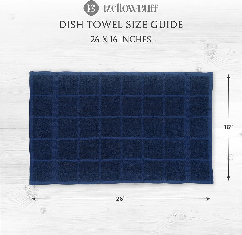 100% Cotton Terry Dish Towels, 4 Pack Solid, 16 x26 Inches, Super Soft and Absorbent Kitchen Towels, Perfect for Kitchen Cleaning and Dish Washing | Assorted