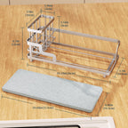 Consumest Sponge Holder for Kitchen Sink - Sink Caddy Organizer with Water Absorbing Stone Tray, Detachable Brush Holder, Stainless Steel Kitchen Counter Organizer Rack, Sand Nickel
