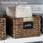 8 Pack Metal Pantry Baskets Labels Clip On for Storage Bins with 2 White Chalk Markers, Organization and Storage Baskets Labels Clips, Kitchen Bins Tag Chalkboard Labels for Baskets
