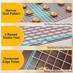 2-Pack Cooling Racks for Cooking and Baking - 10" x 15"Heavy Duty Stainless Steel Wire Rack for Baking, Grilling, Roasting - Oven & Dishwasher Safe - Fits Jelly Roll Sheet Pan（Rose Gold）