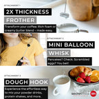 Secretbase 3 Speed Rechargeable Milk Frother and Cup Set, Cordless USB Charging Cradle - Handheld Milk Frother, Double-thickness Whisk, Tiny Egg Beater, Mini Electric Coffee Stirrer(Black)