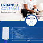 International Plastics Co. 5" Plastic Stretch Film Wrap with Rotating Handle 1000 feet 500% Stretch Ability