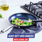 Blue Diamond Cookware Hard Anodized Ceramic Nonstick, 8" Frying Pan Skillet, PFAS-Free, Dishwasher Safe, Oven Safe, Grey