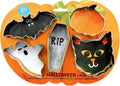 R&M Halloween Cookie Cutter 5 Piece Gift Set. Includes Bat, Ghost, Coffen, Cat and Pumpkin Cookie Cutter