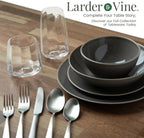 Signature Stainless Steel Flatware 20-Piece Set - Service for 4, Premium Stainless Steel with Weighted Handles, Dishwasher Safe, Everyday or Special Occasion Cutlery (Satin Finish)