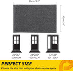 JSEI Dirt Trapper Door Mat 20"x32" Non-Slip Washable Entrance Mat, Dog Doormats, Absorbent & Fade-Resistant Floor Mats, Low Profile Welcome Mats for Entryway, Front Door, and Inside Entrance,Dark Grey